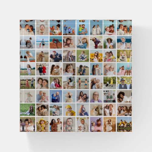 Create Your Own Custom 64 Photo Collage Paperweight