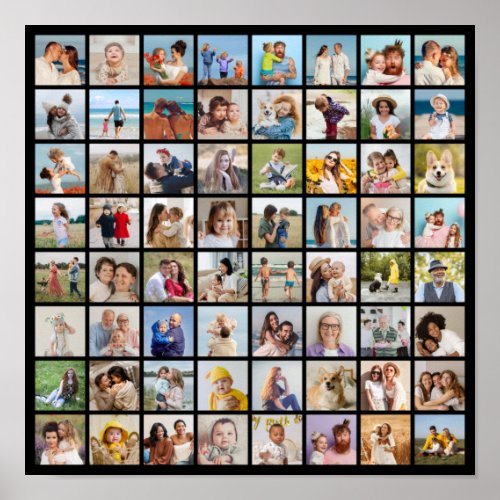 Create Your Own Custom 64 Photo Collage Poster