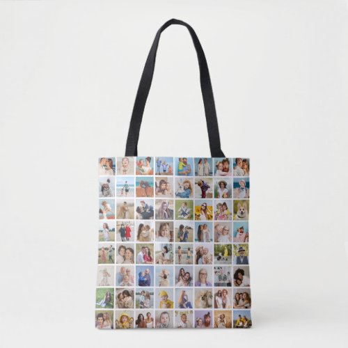 Create Your Own Custom 64 Photo Collage Tote Bag