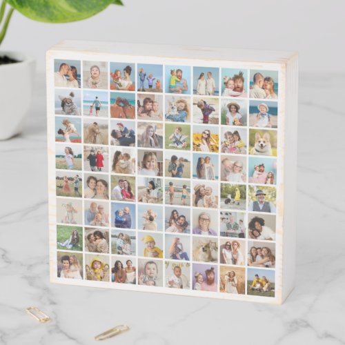 Create Your Own Custom 64 Photo Collage Wooden Box Sign
