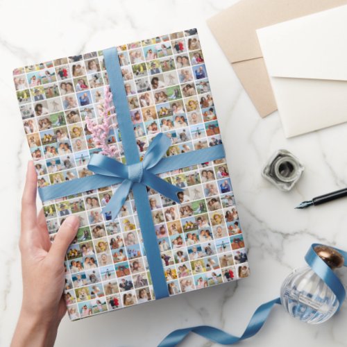 Create Your Own Custom 64 Photo Collage Wrapping Paper