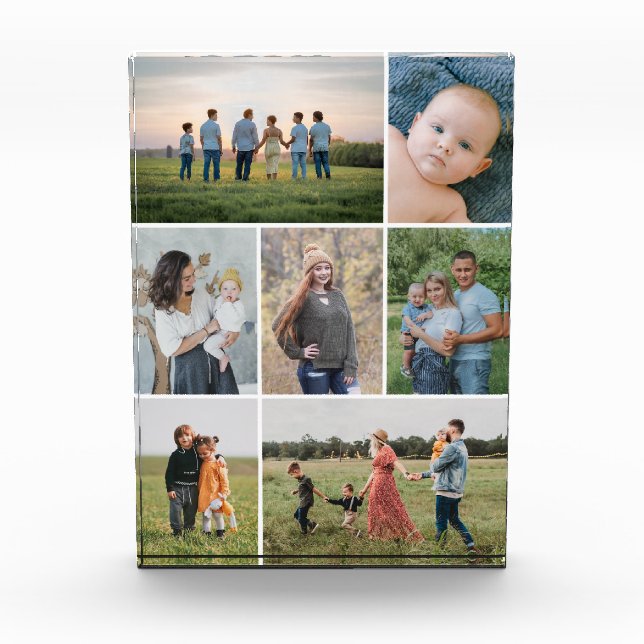 Create Your Own Custom 7 Photo Collage Photo Block (Front)