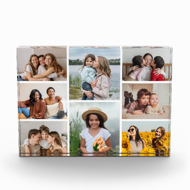 Create Your Own Custom 8 Photo Collage Photo Block (Front)