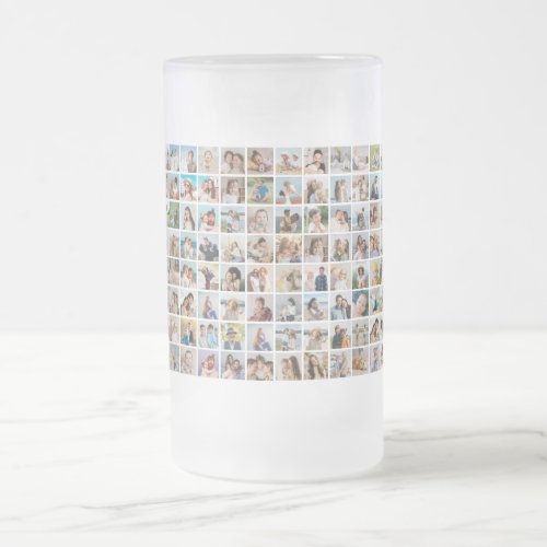 Create Your Own Custom 96 Photo Collage  Frosted Glass Beer Mug