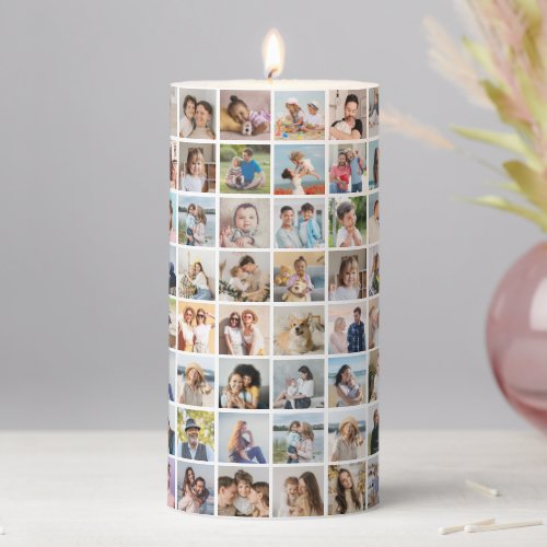 Create Your Own Custom 96 Photo Collage  Pillar Candle