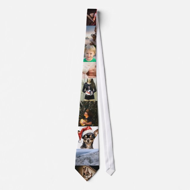 Create Your Own Custom 9 Photo Collage Neck Tie (Front)