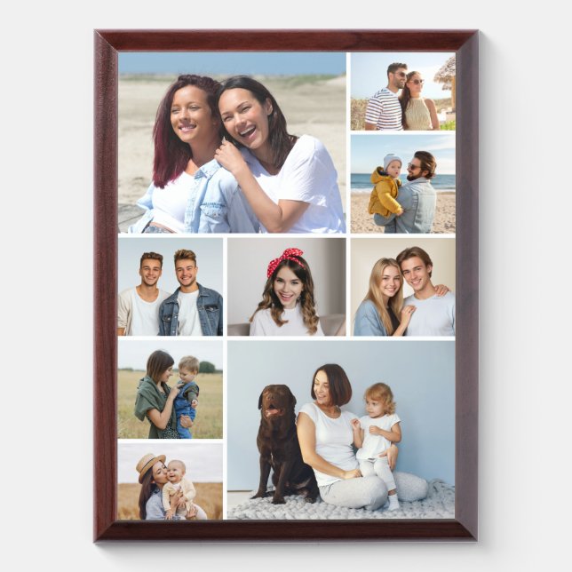 Create Your Own Custom 9 Photo Collage Plaque (Vertical)
