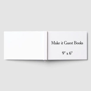 create your own custom 9" x 6" Lined White 70# Guest Book