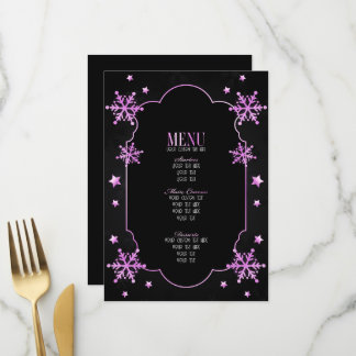 Create Your Own Custom Art Deco Snowflakes Menu
