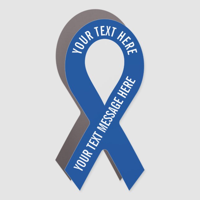 Create Your Own Custom Awareness Ribbon Blue Car Magnet (Front)