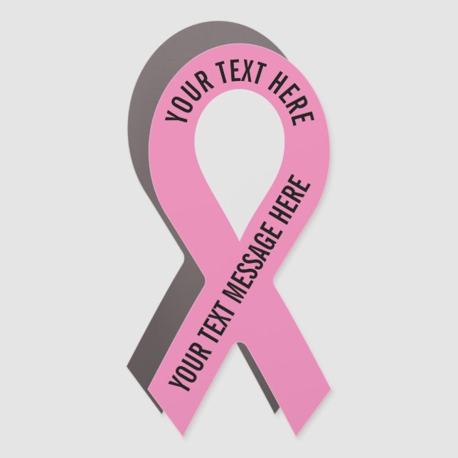 Create Your Own Custom Awareness Ribbon Pink Car Magnet (Front)