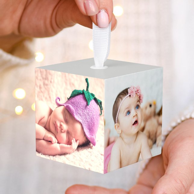 Create Your Own Custom Baby Photo Cube Ornament (Creator Uploaded)