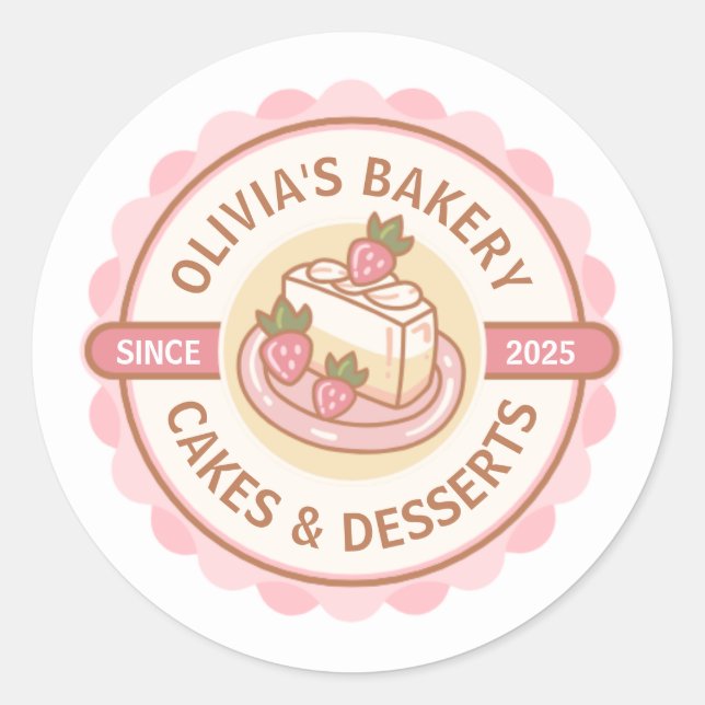 Create your own Custom Bakery Baked Goods Business Classic Round Sticker (Front)