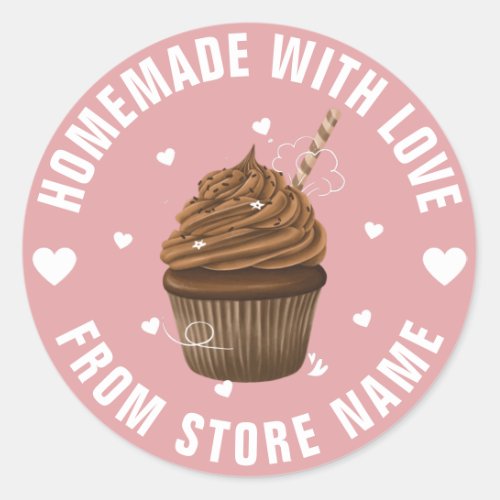 Create Your Own Custom Bakery Homemade With Love Classic Round Sticker