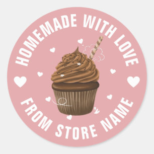 Create Your Own Custom Bakery Homemade With Love Classic Round Sticker