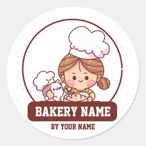 Create Your Own Custom Bakery Homemade with love  Classic Round Sticker