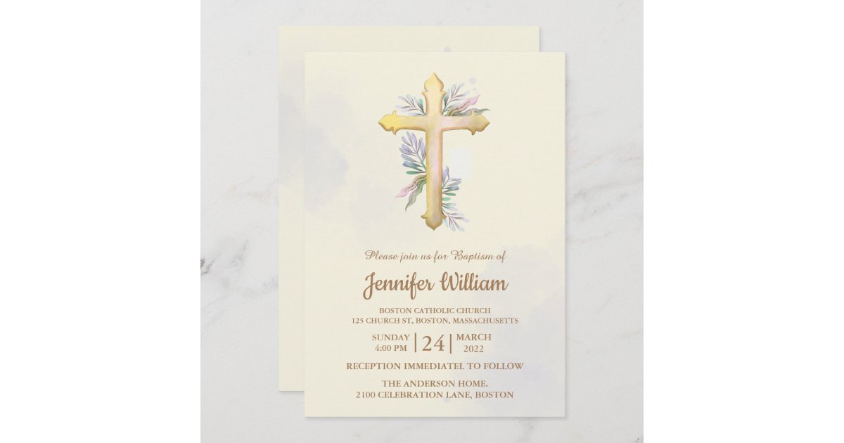 Create your own Custom Baptism Invitation Zazzle
