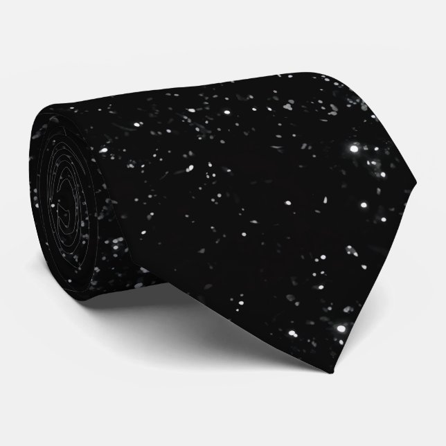 Create Your Own Custom Black Glitter Effect Neck Tie (Rolled)