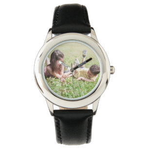 Create Your Own Custom Black Leather Strap Watch