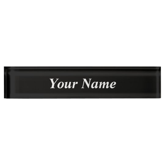Create your own custom black name plate zazzle