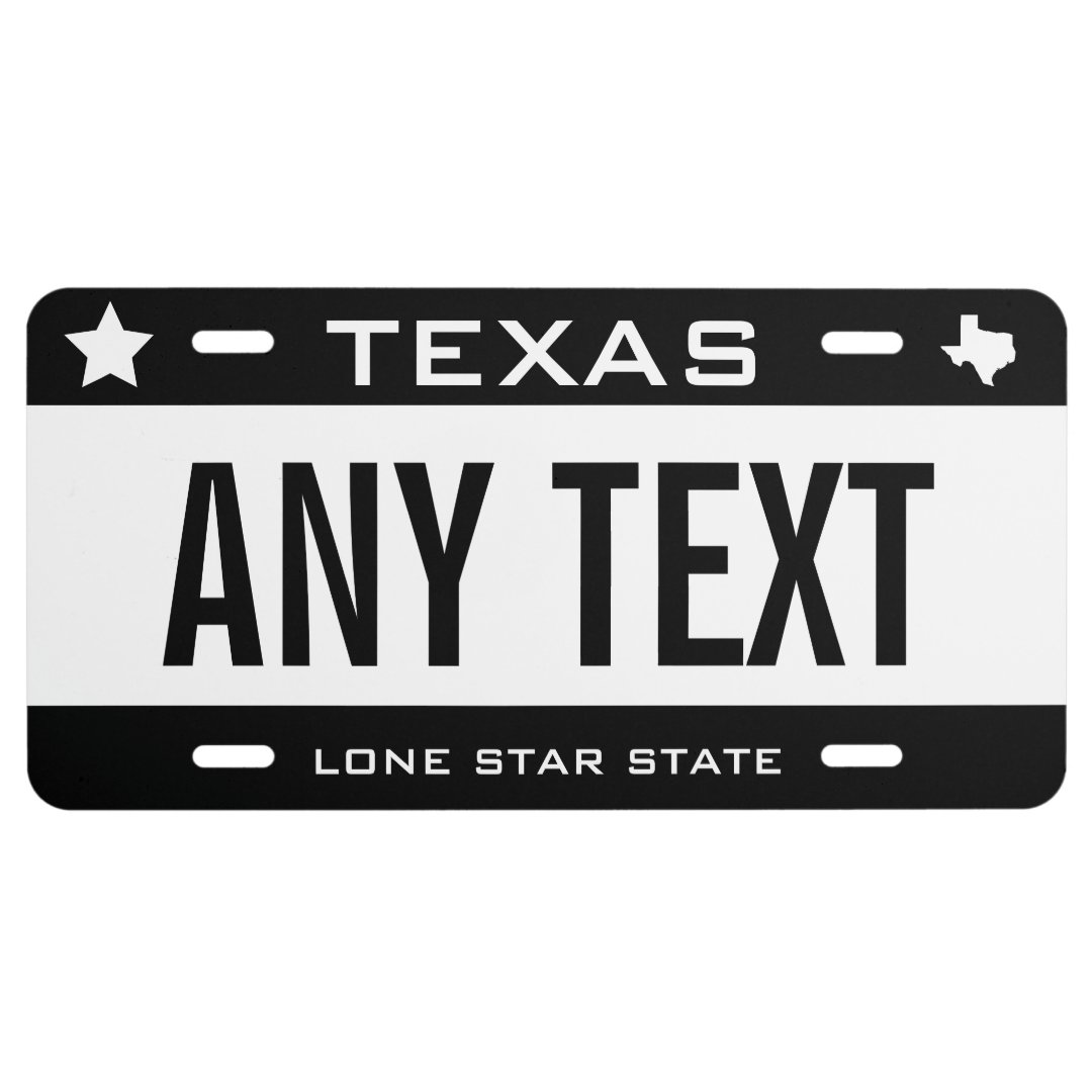 create-your-own-custom-black-white-texas-license-plate-zazzle