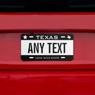 Create Your Own Custom Black White Texas License Plate
