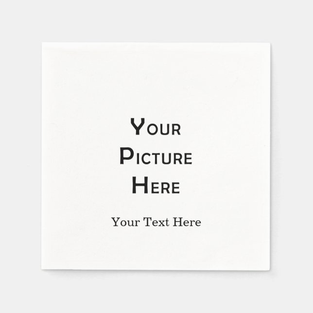 Create Your Own Custom Blank Template Photo Design Napkins (Front)
