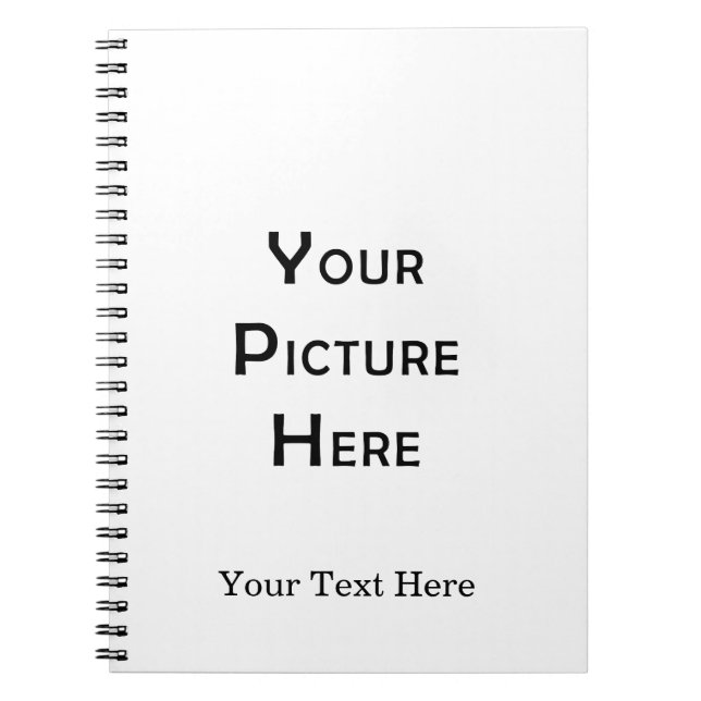 Create Your Own Custom Blank Template Photo Design Notebook (Front)