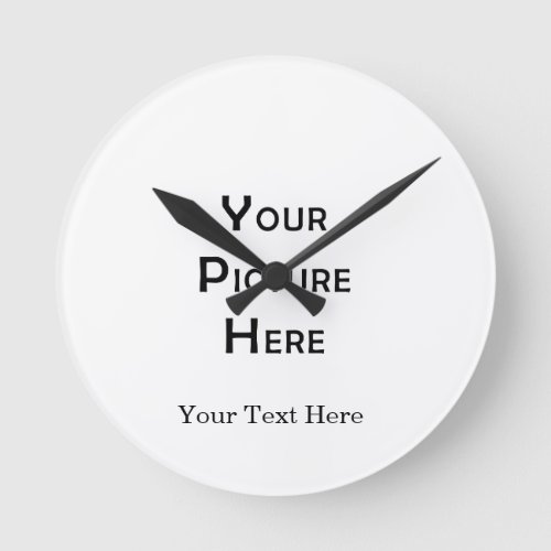 Create Your Own Custom Blank Template Photo Design Round Clock