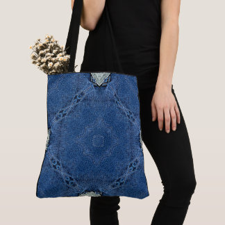 Create Your Own Custom Blue Vintage Denim Print Tote Bag