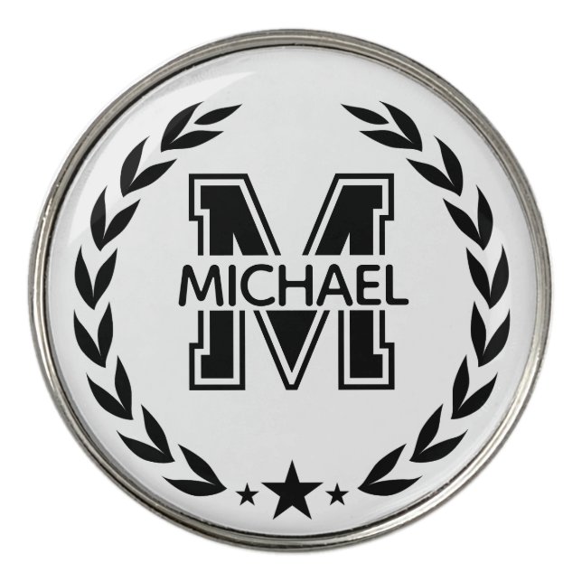 Create Your Own Custom Branded Monogram Golf Ball Marker (Front)