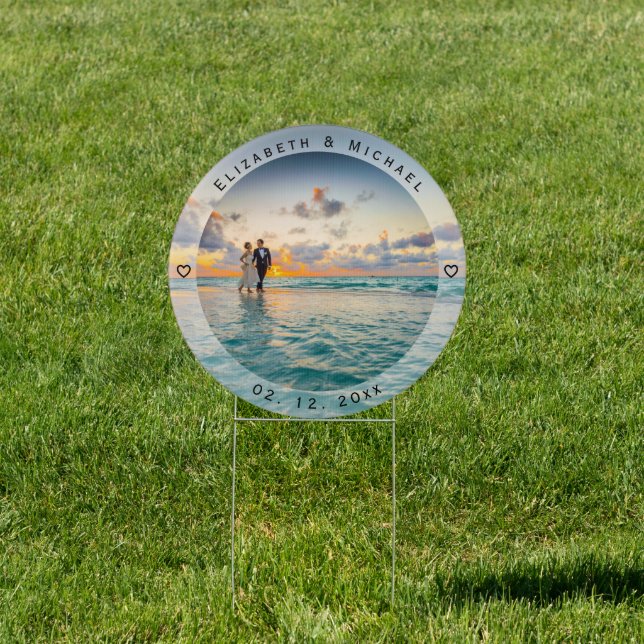 Create Your Own Custom Bride & Groom Photo Wedding Sign (Insitu)