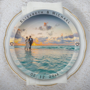 Create Your Own Custom Bride & Groom Wedding Photo Paper Plates