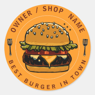 Create your own Custom Burger Business Shop Classic Round Sticker