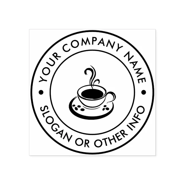 Create Your Own Custom Business Logo coffee Rubber Stamp | Zazzle