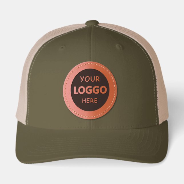 Create Your Own Custom Business Logo  Leather Patch Hat (Front)