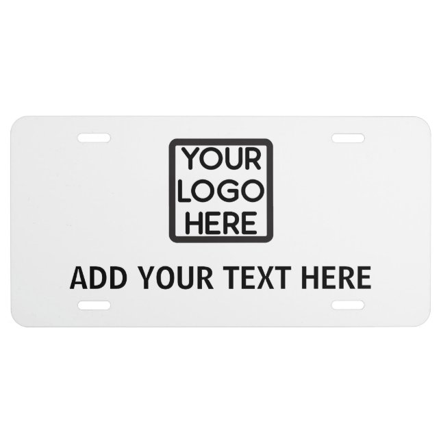 Create Your Own Custom Business Logo License Plate (Front)