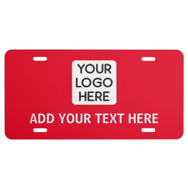Create Your Own Custom Business Logo License Plate (Front)