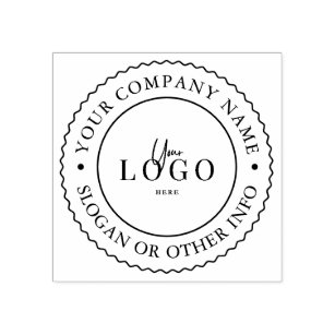 Create Your Own Modern Round Custom Business Logo Rubber Stamp