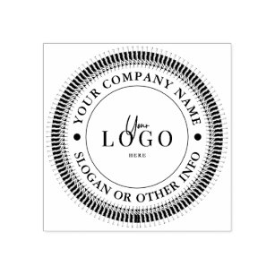 Create Your Own Modern Round Custom Business Logo Rubber Stamp