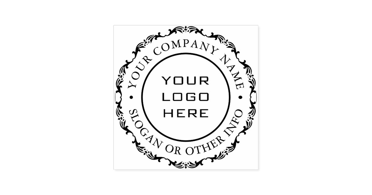 Create Your Own Custom Logo & Business Details Rubber Stamp, Zazzle