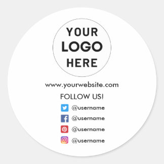 Create Your Own Custom Business Social Media Classic Round Sticker