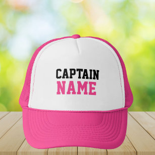 Create Your Own Custom Captain Name Pink Trucker Hat