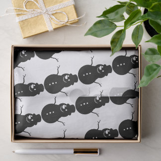 Create Your Own Custom Christmas Black Snowman Tissue Paper