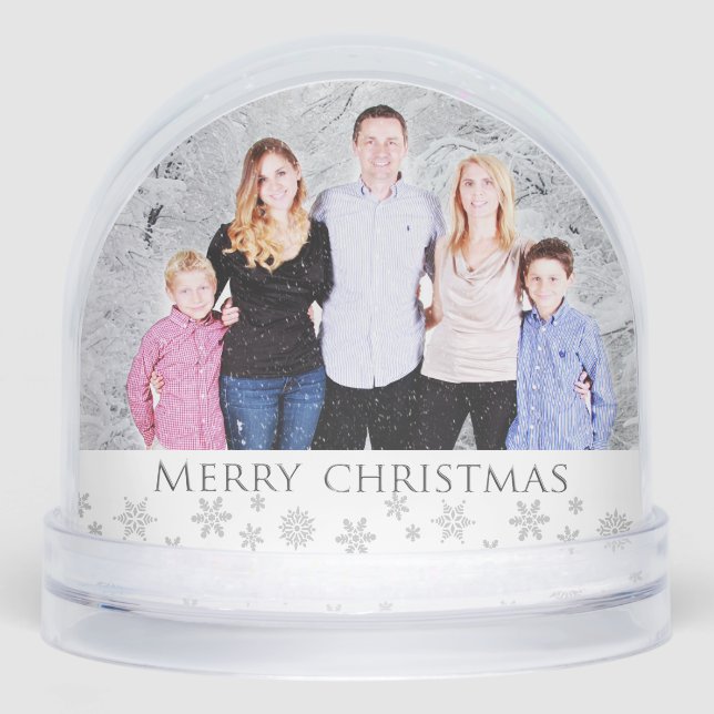 Create Your Own Custom Christmas Photo Snow Globe (Front)