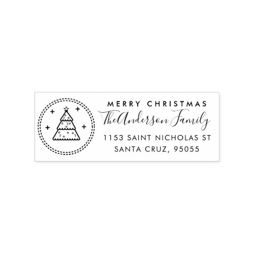 Create Your Own Custom Christmas Tree Family Name Rubber Stamp