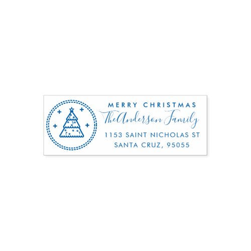 Create Your Own Custom Christmas Tree Family Name Self_inking Stamp