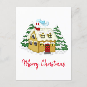 Create Your Own Custom Christmas Tree House  Holiday Postcard