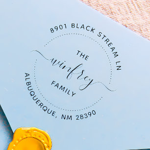 Create Your Own Custom Circular Return Address Rubber Stamp