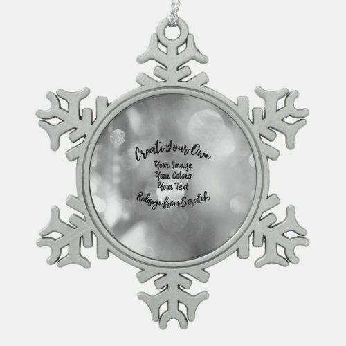 Create Your Own Custom ColorDesign Snowflake Pewter Christmas Ornament